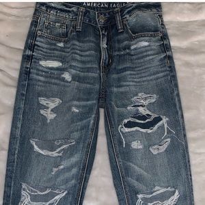 American Eagle distressed mom jeans